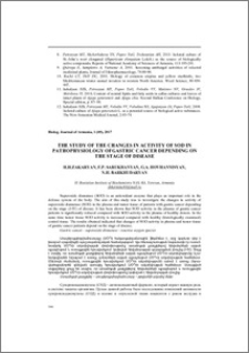The study of the changes in activity of SOD in pathophysiology of gastric cancer depending on the stage of disease