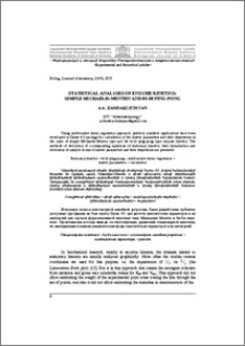 Statistical analyses of enzyme kinetics: simple Michaelis-Menten and bi-bi ping-pong