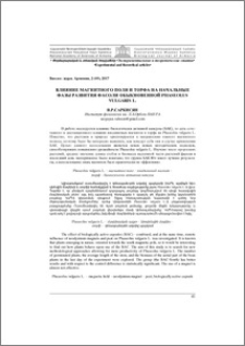 Влияние магнитного поля и торфа на начальные фазы развития фасоли обыкновенной Phaseolus vulgaris L