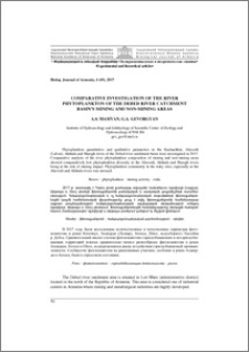 Comparative investigation of the river phytoplankton of the Debed river catchment basin’s mining and non-mining areas