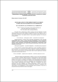 Issues related to the improvement of forest landscape management in Tavush region