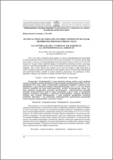 In vivo action of cisplatin on lipid content in nuclear membranes from rat brain cells