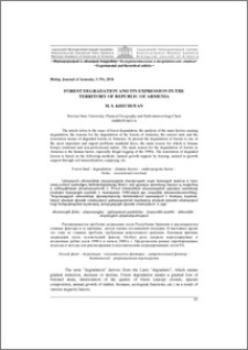 Forest degradation and its expression in the territory of Republic of Armenia
