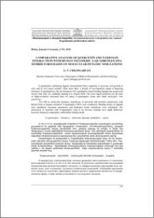 Comparative Analysis of Quercetin and Taxifolin Interaction with Human Telomeric G-quadruplex DNA Hybrid form based on Molecular Dynamic Simulations