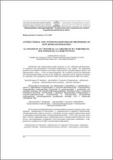 Antibacterial and antimonoaminoxidase properties of new spyrooxoindolines