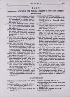 Ցանկ «Էջմիածին» ամսագրում 1952 թվականի ընթացքում տպագրված նյութերի