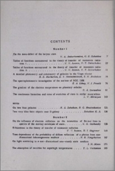 Contents of the journal "Astrophysics" 1965