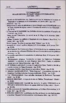 "Etchmiadzine" organe officiel du Saint-Siège d'Etchmiadzine (Janvier 1997)