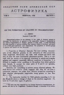 On the formation of galaxies by fragmentation