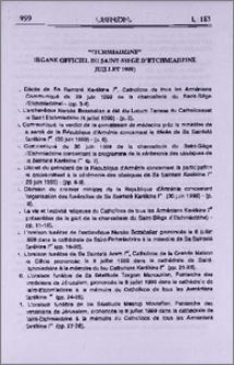 "Etchmiadzine" organe officiel du Saint-Siège d'Etchmiadzine (Juillet 1999)