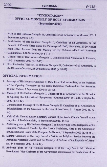 "Etchmiadzin" official monthly of Holy Etchmiadzin (September 2000)