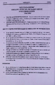 "Etchmiadzinc" organe officiel du Saint-siegc d’Etchmiadzine (Mai 2004)