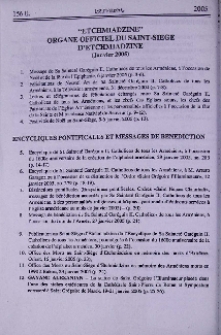 "Etchmiadzine" organe officiel du Saint-Siège d'Etchmiadzine (Janvier 2005)