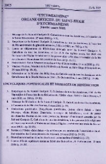 "Etchmiadzine" organe officiel du Saint-Siège d'Etchmiadzine (Février-Mars 2005)