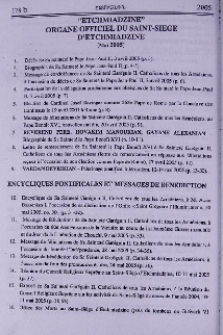 "Etchmiadzine" organe officiel du Saint-Siège d'Etchmiadzine (Mai 2005)