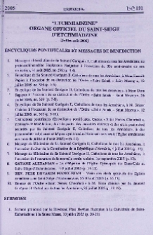"Etchmiadzine" organe officiel du Saint-Siège d'Etchmiadzine (Juillet-Août 2005)