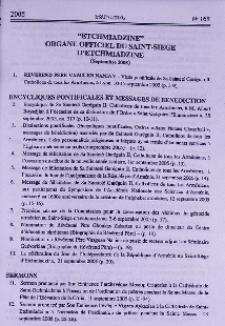 "Etchmiadzine" organe officiel du Saint-Siège d'Etchmiadzine (Septembre 2005)
