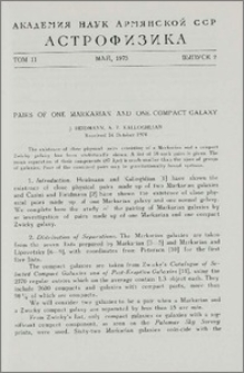 Pairs of one Markarian and one compact galaxy