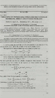 Vibrations of nonequable stretched rectangular membrane. direct and inverse problems