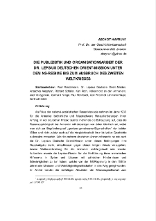 Die publizistik und organisationsarbeit der dr. Lepsius deutschen orient-mission unter mem nsrRegime bis zum ausbruch des zweiten weltkrieges