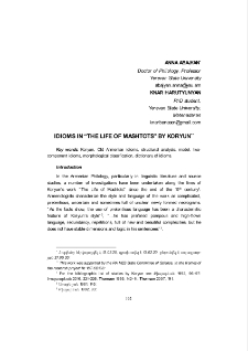 Idioms in “The life of Mashtots” by Koryun