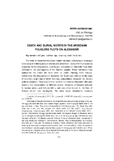Death and burial motifs in the Armenian folklore plots