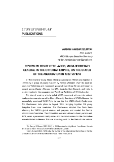 Review of Ernst Otto Jacob, YMCA Secretary General in the Ottoman Empire, on the Status of the Association in 1922 vs 1914