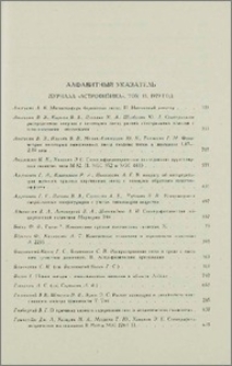 Алфавитный указатель журнала "Астрофизика", том 15 за 1979 год
