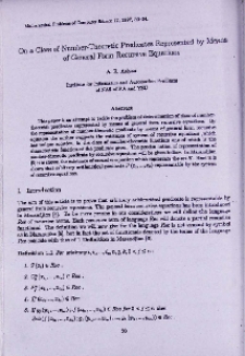 On a class of number-theoretic predicates represented by means of general form recursive equations