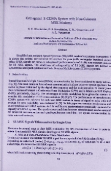 Orthogonal S-CDMA system with non-coherent MSK modems