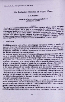 On explanatory definition of english clause