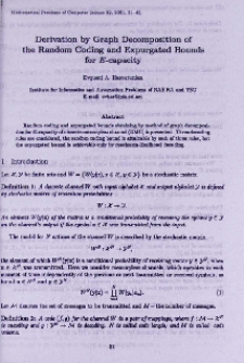 Derivation by graph decomposition of the random coding and expurgated bounds for E-capacity