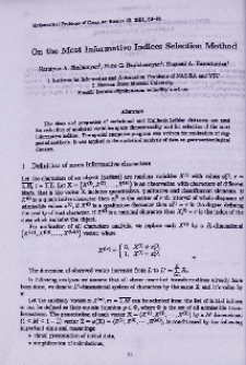 On the most informative indices selection method