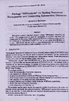 Package "SIFAnalysis" on testing sequences homogeneity and computing information distances