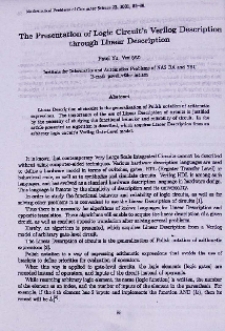 The presentation of logic circuit`s Verilog description through linear description