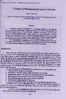 Creation of pharmaceutical inquiry network