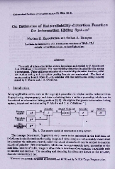 On estimates of rate-reliability-distortion function for information hiding system