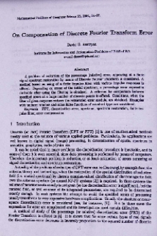 On compensation of discrete Fourier transform error