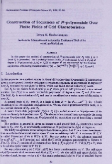 Construction of sequences of N-polynomials over finite fields of odd characteristics