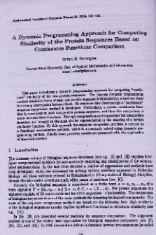 A dynamic programming approach for computing similarity of the protein sequences based on continuous functions comparison