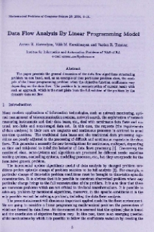 Data flow analysis by linear programming model