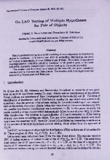 On LAO testing of multiple hypotheses for pair of objects