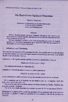 On restriction optimal fixpoints