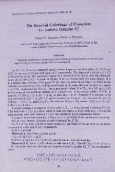 On interval colorings of complete k-partite graphs K kn