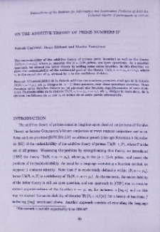 On the additive theory of prime numbers II