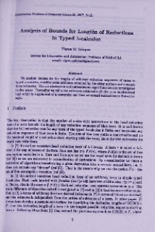 Analysis of bounds for lengths of reductions in typed λ-calculus