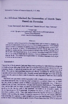 An efficient method for generation of march tests based on formulas