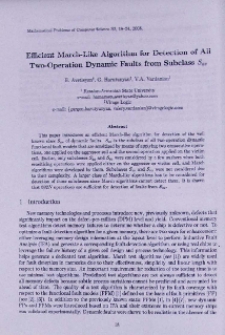 Efficient march-like algorithm for detection of all two-operation dynamic faults from subclass Sav