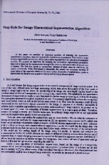 Stop rule for image hierarchical segmentation algorithm