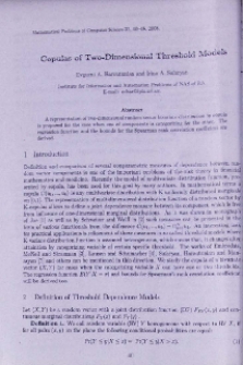 Copulas of two-dimensional threshold models